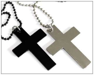 Set of 2 cross designs rhinestone pendant necklace chain for couple 
