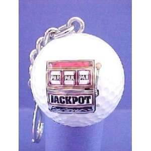 Jackpot Slot Machine Golf Ball Key Chain  Sports 