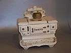 Vintage McCoy Pottery old white stove cookie jar cold painted