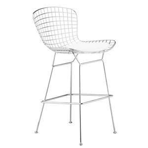  Fine Mod Imports FMI1136 White Wire Height Chair Bar Stool 