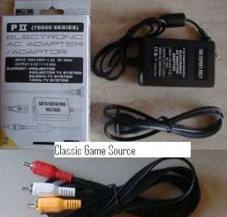 AC Power Adapter + AV Cable for PS2 Playstation 2 Slim  