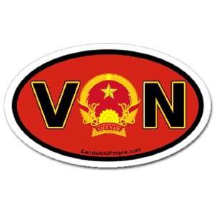  Vietnam VN and Vietnamese Flag Car Bumper Sticker Decal 