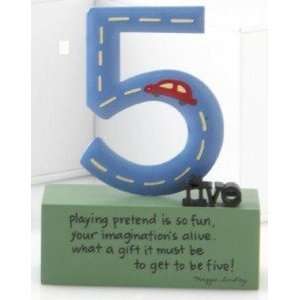 My Souls Window Birthday Boy Age 5 Sculpture Cake Topper:  