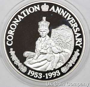 1993 TURKS AND CAICOS 20 CROWNS FINE SILVER PROOF COIN  
