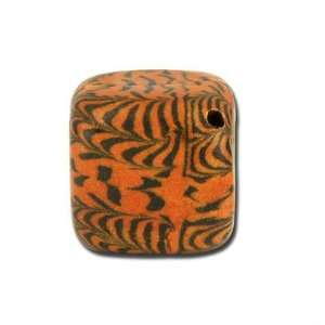    14mm Tiger Print Square Handmade Clay Beads Arts, Crafts & Sewing