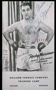 Beautiful Rocky Marciano Heavyweight Boxing Champ Signed Postcard 