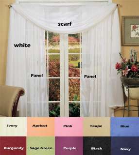 Crushed Voile Window Curtain Panel 51x84 2PCS Set New  