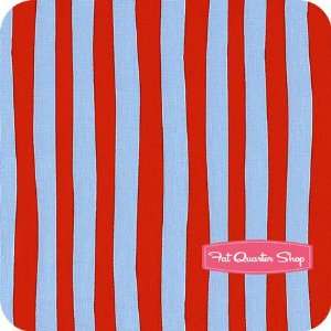   Red and Aqua Stripe Fabric   SKU# 10792 70 Arts, Crafts & Sewing