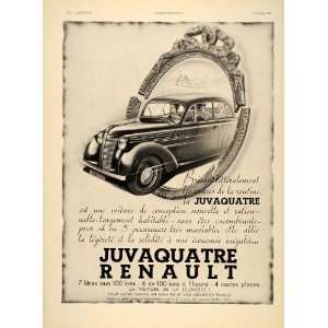 1939 French Ad Renault Juvaquatre Sedan Car Automobile 
