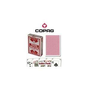   Plastic Copag Red Single Deck   Poker Size/Index Peek Toys & Games