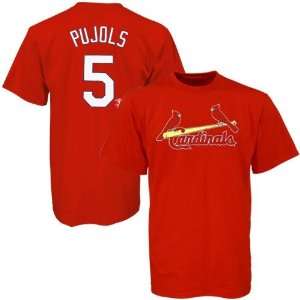  Majestic St Louis Cardinals #5 Albert Pujols Red Players T 