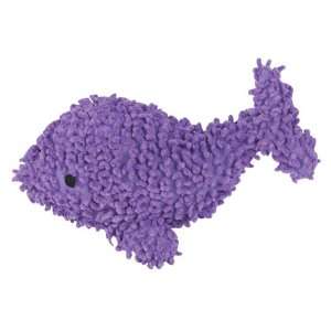   Whales and Tails Fabric Plush Dog Toy, Whale, Purple