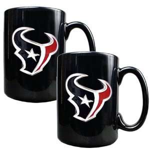  Houston Texans NFL 2pc Black Ceramic Mug Set   Primary 