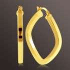 Romanza Small Flat Square Hoop Earrings set in Gold over Bronze