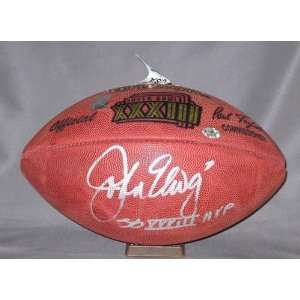  John Elway Signed Football   Super Bowl Xxxiii Mvp 