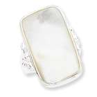   Adviser rings Sterling Silver Rectangle Mother of Pearl Ring Size 7