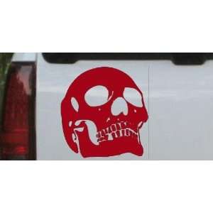  6in X 6.3in Red    Skull Front View Skulls Car Window Wall 