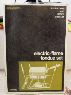 Vintage 1970s Penney Electric Fondue Set Forks Book Box  