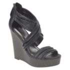 Black Wedge Sandals For Women  