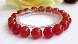 Red Agate Gem Beads Elastic Bracelet  