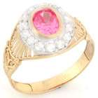 Jewelry Liquidation 10k Solid Gold Oval Pink CZ October Birthstone 