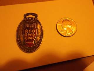 VINTAGE RED OWL COAL WATCH FOB/MEDAL/PENDANT  