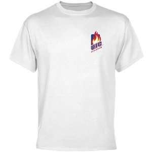  UIC Flames White Chest Hit Logo T shirt  Sports 