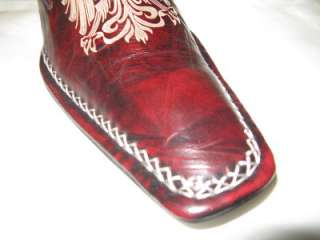 Fiesso New Red Wrinkled Design Leather Slip on Shoes  