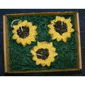 Tree Farms 3 Pk Ornament Sunflower Nice Decoration To Hang From A Tree 