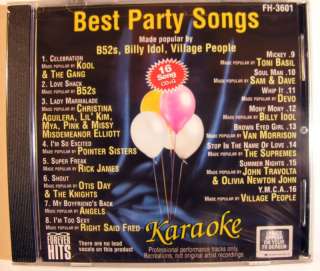 KARAOKE CD NEW #601 Party  B 52s  DEVO  BILLY IDOL  SUPREMES 