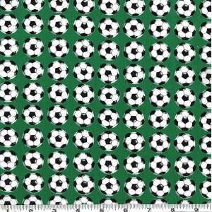  45 Wide Soccer Balls Green Fabric By The Yard Arts 