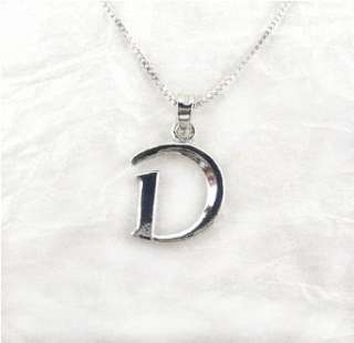  Sterling Silver Initial Charm Necklace, Letter D Clothing