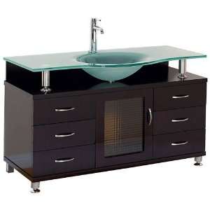  Accara 55 Bathroom Vanity   Espresso with Frosted Glass 