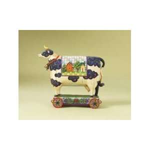  Jim Shore Cow on Cart Bell Cow Figurine
