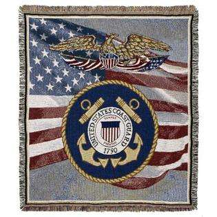   States of America Coast Guard Tapestry Afghan Throw Blanket 50 x 60