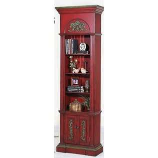 Ultimate Accents Crimson Narrow Bookcase Distressed Crimson at  