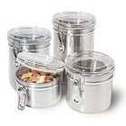 Oggi 4 Piece Stainless Steel Clamp Canister Set