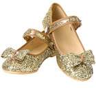 Puppet Workshop Gold Glitter Dress Up Shoes With Bow Little Girls 1