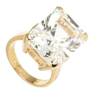  Large Clear CZ Ring in Gold Plating Jewelry