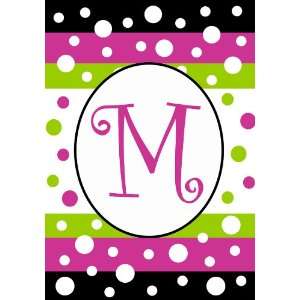 Small Polka Dot Party Monogram Flag Displays Letter M By Custom Decor 
