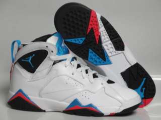 Nike Jordan 7 White Orion Blue Sneakers Boys Size 7  