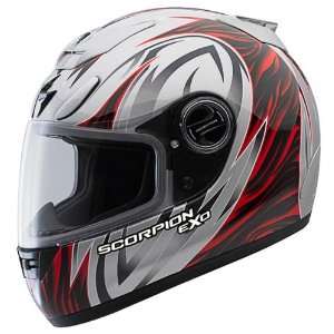  EXO 700 Predator Silver and Red Motorcycle Helmet   Size 