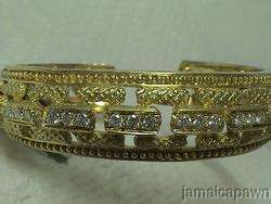 JUDITH RIPKA 18k GOLD CUFF BANGLE DIAMOND BRACELET  