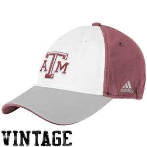   Aggies White Maroon Sun Bleached Color Blocked Flex Fit Slope Hat