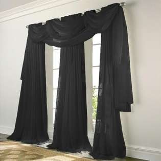Elegance Voile Sheer Curtain Black 60 x 84 in. Panel 