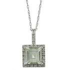   Glitzy Rocks 18k Gold over Silver Green Amethyst and Diamond Necklace