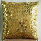   12x12 Inches Throw Pillow Covers   Silk Pillow Cover with Gold Accents