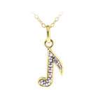   18k Yellow Gold Over Silver Diamond Accent Musical Note Necklace