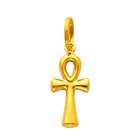 GoldenMine 14K Yellow Gold Religious Small Ankh Cross Charm Pendant