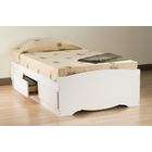  By Prepac White Twin Mates Platform Storage Bed with 3 Drawers